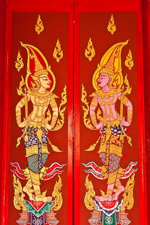 Art of temple's window  in Thailand の写真素材