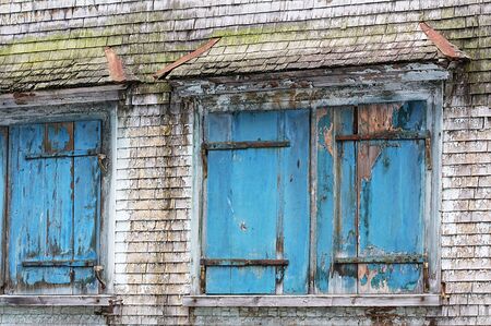 An old shutter on a house in Appenzell Switzerlandの写真素材