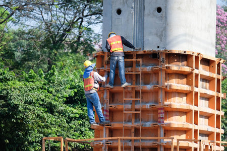 Worker at construction site,Bangkok,Thailand.