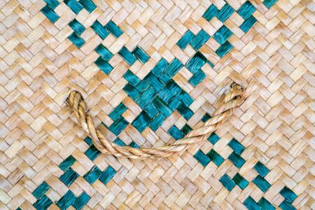 Texture of Thai wicker with handle in closeup.の写真素材