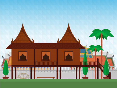 Thai Traditional Houseのイラスト素材
