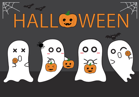 ghost in halloween Vector illustration.のイラスト素材