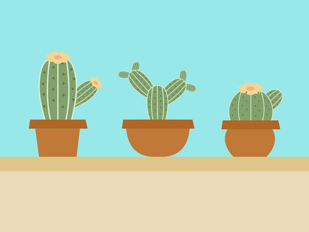 Three Cactus Vector illustration.のイラスト素材