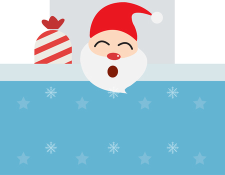 Merry Christmas and Santa Claus greeting card, vector illustration.のイラスト素材