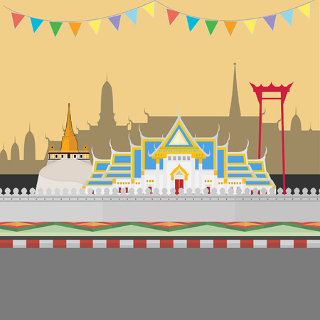 Songkran Festival at Thailand, vector templateのイラスト素材