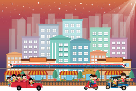 Songkran Festival at Thailand, vector templateのイラスト素材