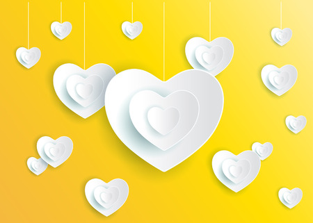 Abstract white paper heart background. vector illustrationのイラスト素材