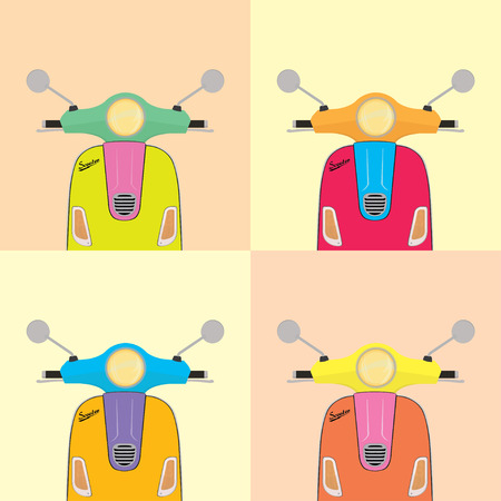 Scooter colorful backgroundのイラスト素材