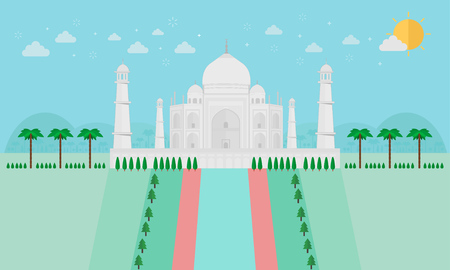 Taj Mahal an ancient Palace in Indiaのイラスト素材