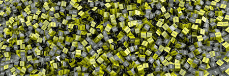 Yes and no cubes, original three dimensional illustration.