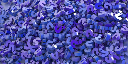 Infinite question marks, original 3d illustration