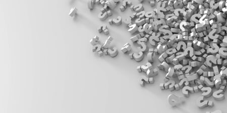 Infinite question marks, original 3d illustrationの写真素材