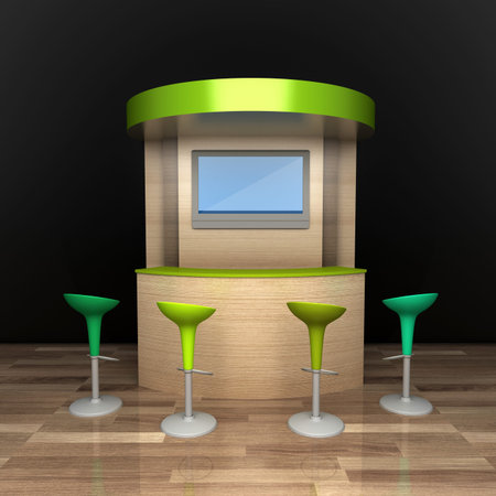Exhibition stand, original three dimensional illustration