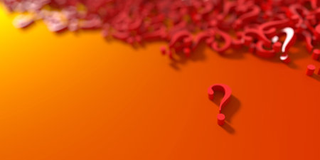 Infinite question marks, original three dimensional illustration