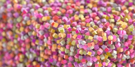 Colored cubes background, original 3d illustrationの写真素材
