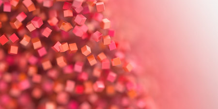 Abstract red cubes three dimensional background, 3d renderingの写真素材
