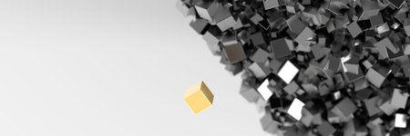 Out from the crowd concept, three dimensional rendering, digital backgroundの写真素材