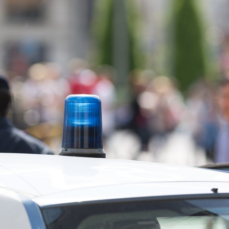 Italian police car outdoor in the street