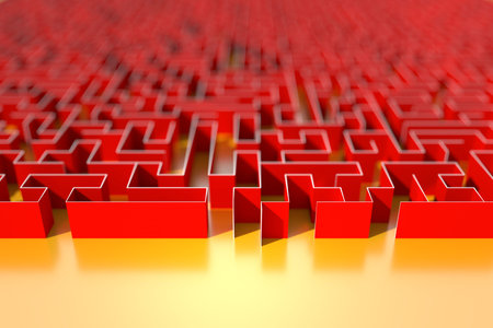 Maze background, risk and solution illustration conceptsの写真素材