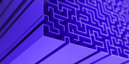 Maze background, risk and solution illustration conceptsの写真素材