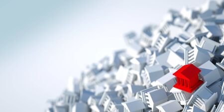 Infinite bank buildings on a plane, financial conceptsの写真素材