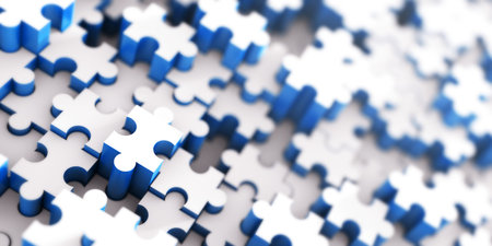 Jigsaw conceptual background, 3d illustrationの写真素材
