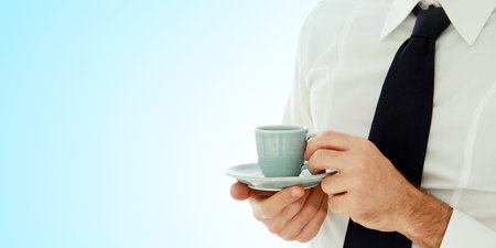 Businessman having a relaxed coffee break