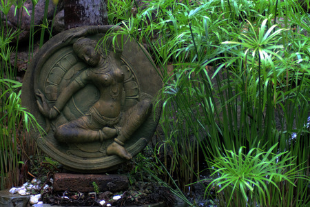 Thai sculpture in the forest, photo taken in northern Thailandの写真素材