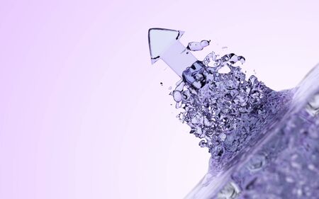 Water splash 3d rendering, light backgroundの写真素材