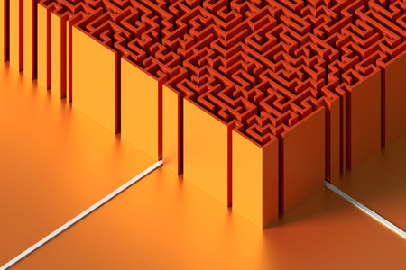 Maze background, risk and solution illustration conceptsの写真素材