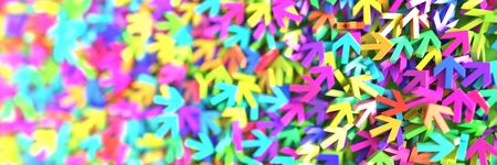 Infinite arrow signs on a plane, 3d renderingの写真素材