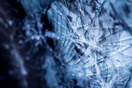 Broken glass texture, outdoor photo
