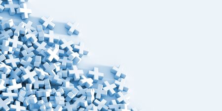 Colored plus symbols digital background, 3d renderingの写真素材