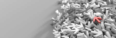 Infinite arrow signs on a plane, 3d renderingの写真素材