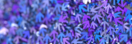 Infinite arrow signs on a plane, 3d renderingの写真素材