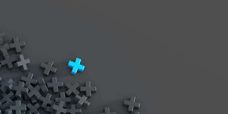 Colored plus symbols digital background, 3d renderingの写真素材