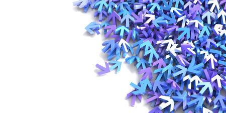 Infinite arrow signs on a plane, 3d renderingの写真素材