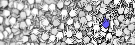 Hand cursor icon background, 3d render; internet conceptsの写真素材