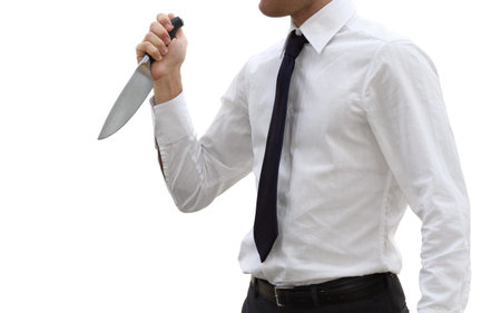 Aggressive and angry businessman, business failure conceptsの写真素材