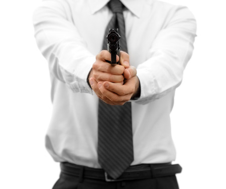 Aggressive and angry businessman, business failure conceptsの写真素材