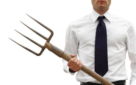 Aggressive and angry businessman, business failure conceptsの写真素材