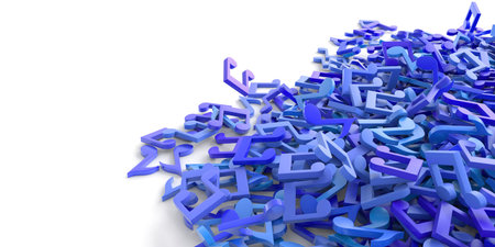 Musical notes on a plane, original illustration backgroundの写真素材