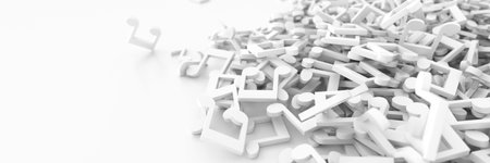 Musical notes on a plane, original illustration backgroundの写真素材