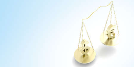 Currency war conceptual illustrationの写真素材