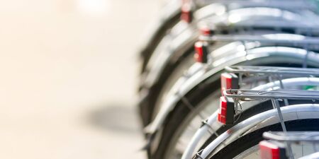 Vintage old bike in the cityの写真素材