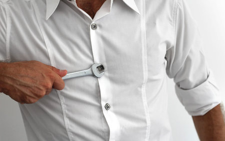 Repairman working in the house, construction and architecture conceptsの写真素材