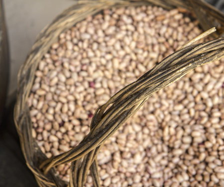 Legumes on sale in an Italian marketの写真素材