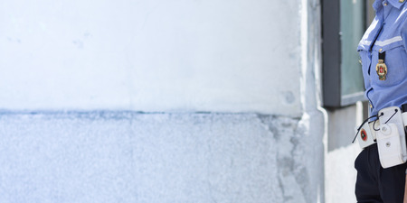 Traffic officer working outdoor in the trafficの写真素材