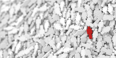 Conceptual 3d rendering about the power of the womenの写真素材