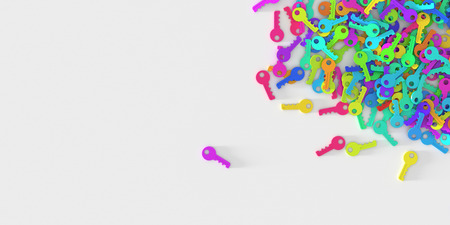 Infinite 3d keys background, security and accessibility conceptsの写真素材